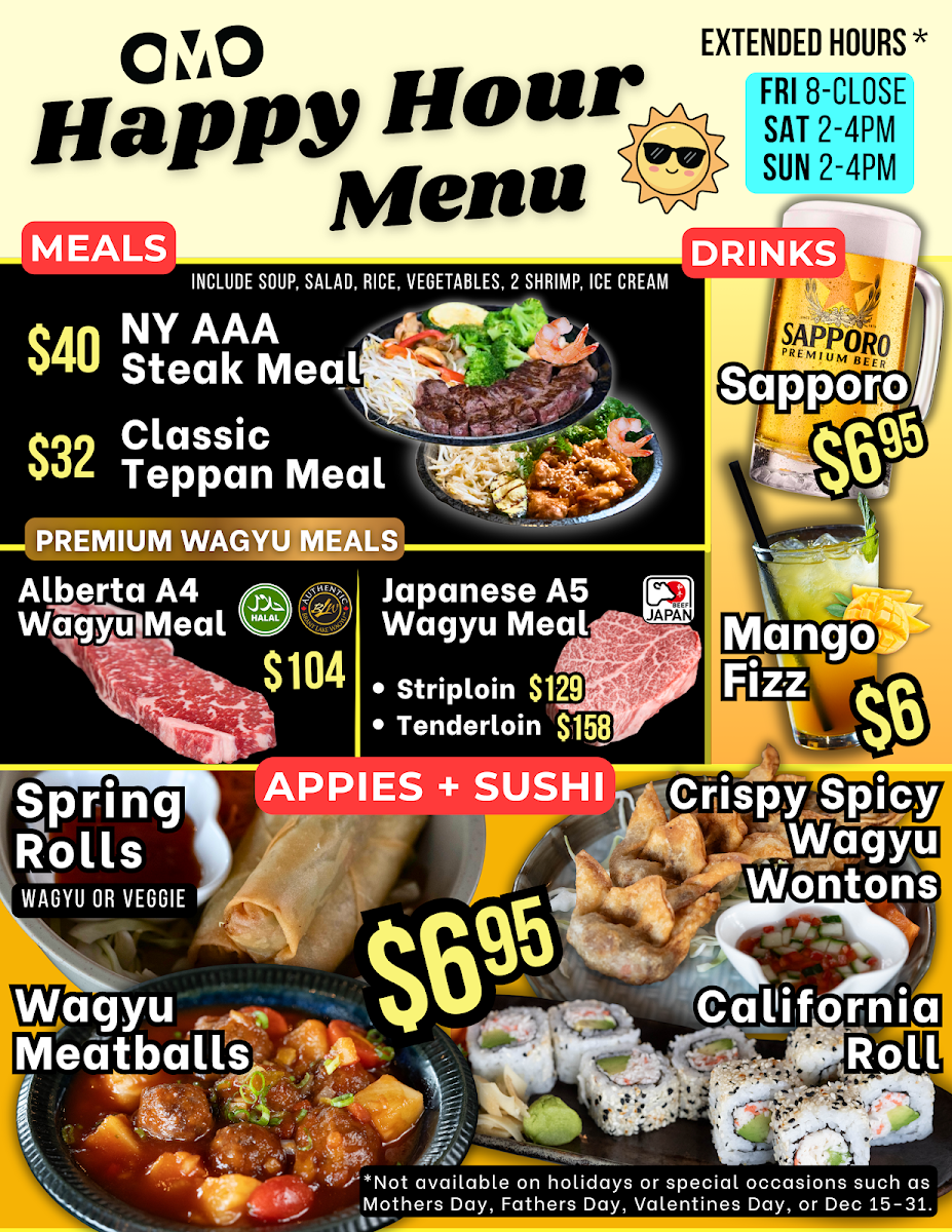 Menu, OMO Teppan and Kitchen