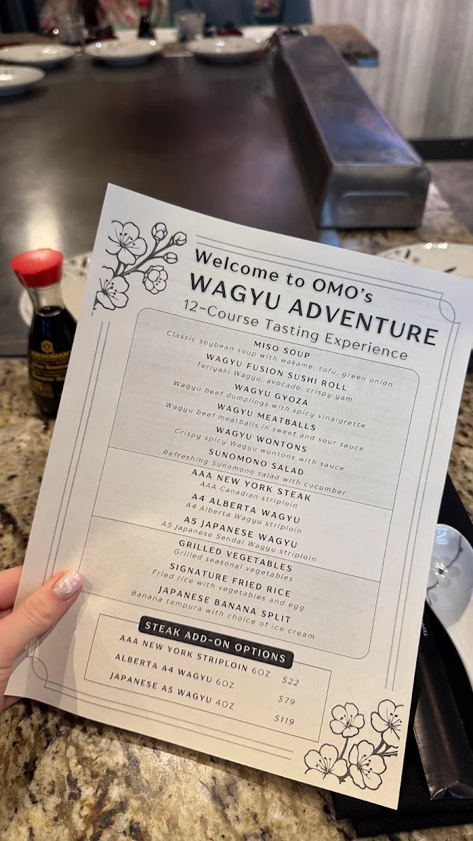 Menu, OMO Teppan and Kitchen
