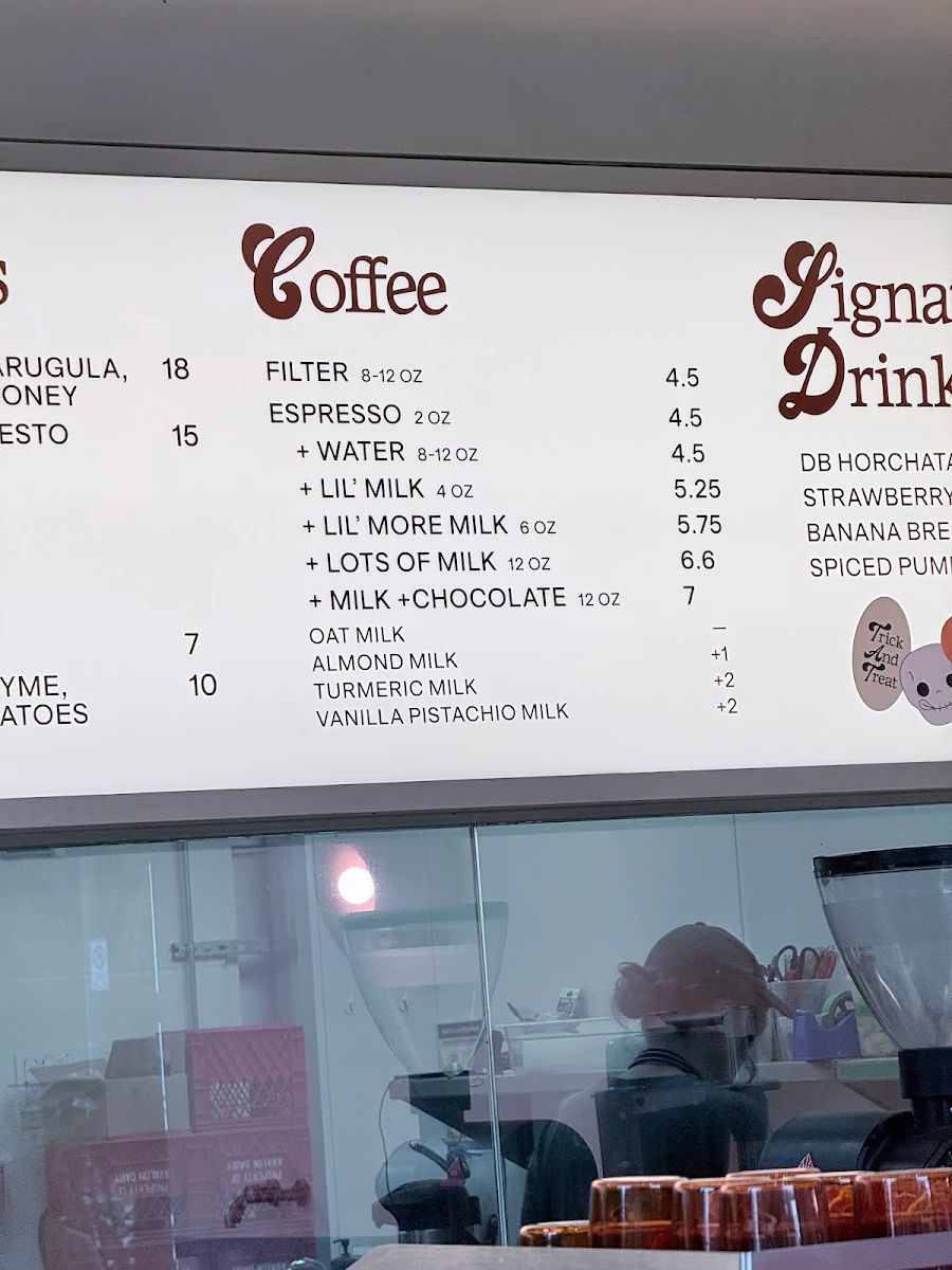 Menu, Dope Bakehouse