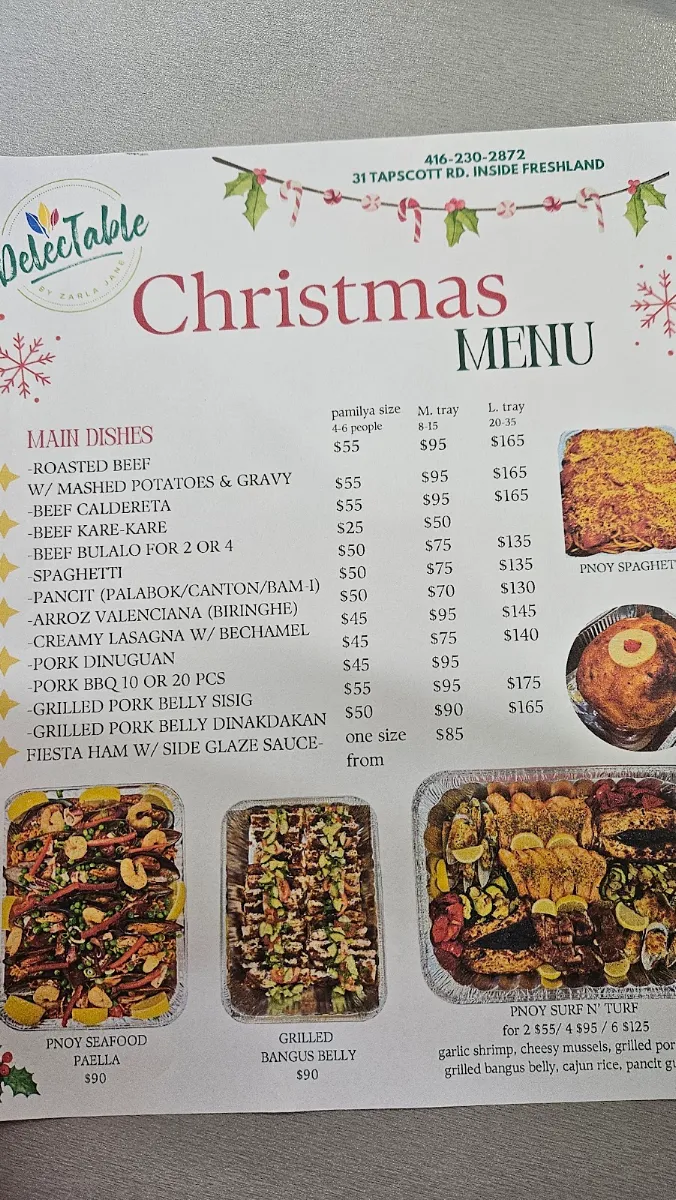 Menu, Delectable by Zarla Jane