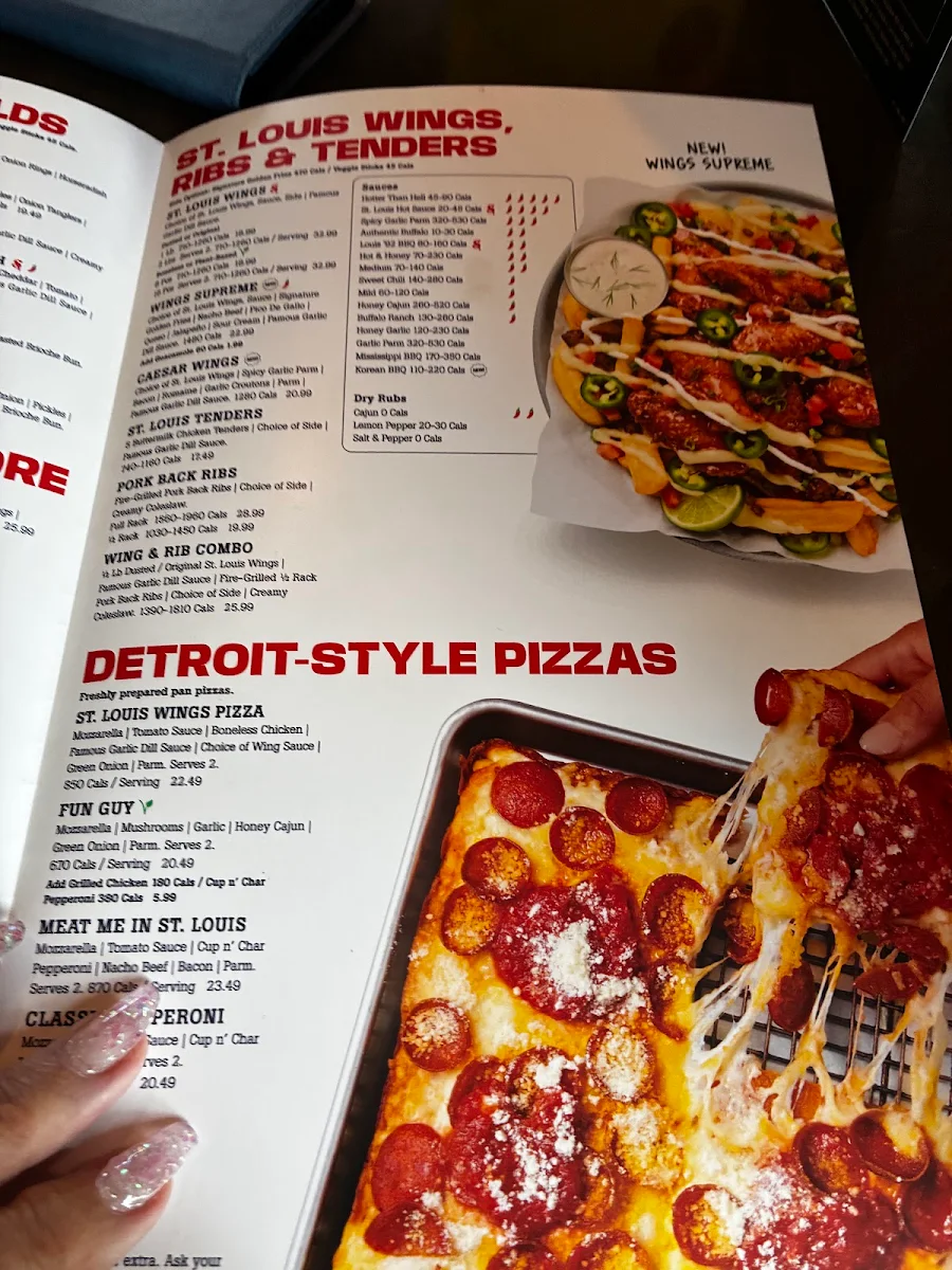 Menu, St. Louis Bar & Grill