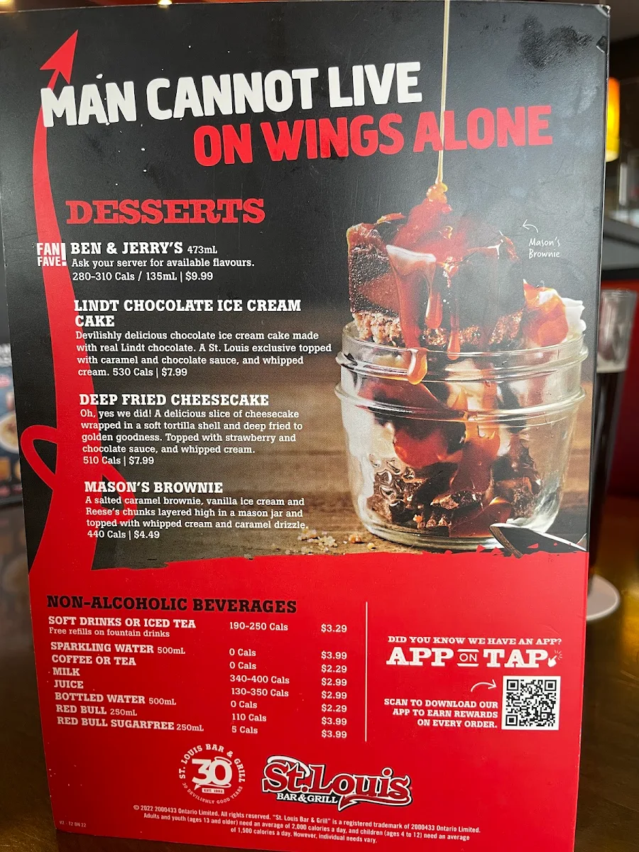 Menu, St. Louis Bar & Grill