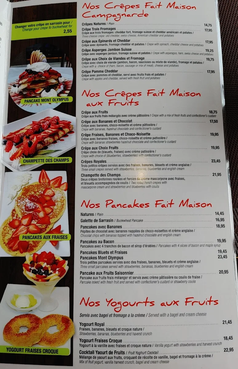 Menu, Omelette Et Cie