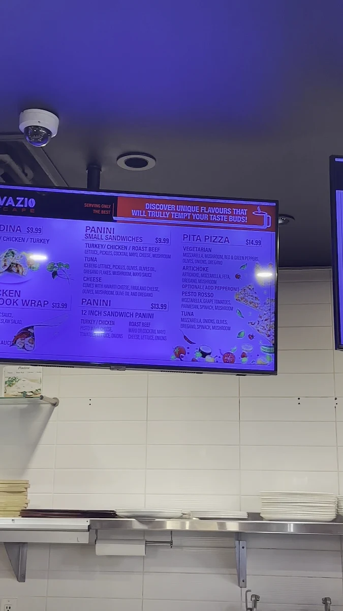 Menu, LAVAZIO Café
