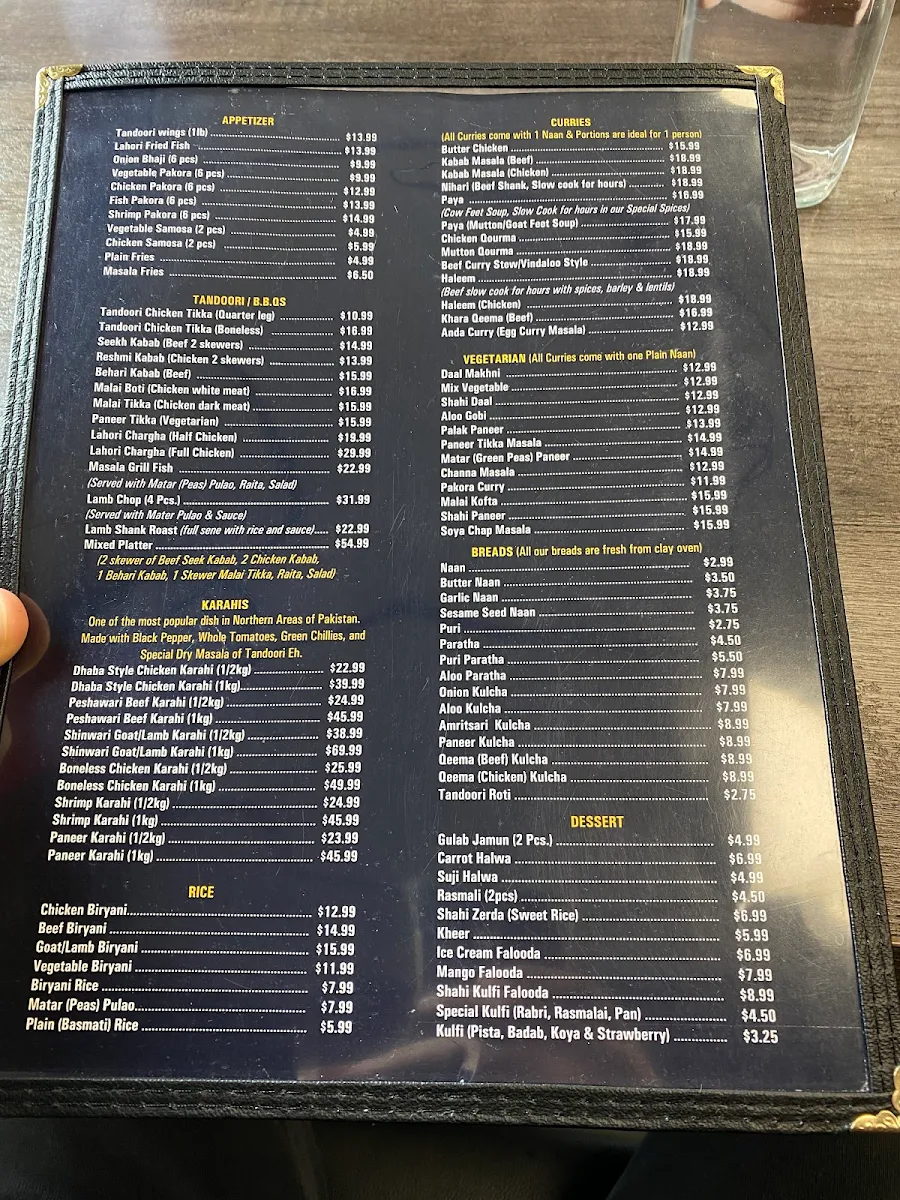 Menu, Tandoori Eh – Pakistani & Halal Restaurant