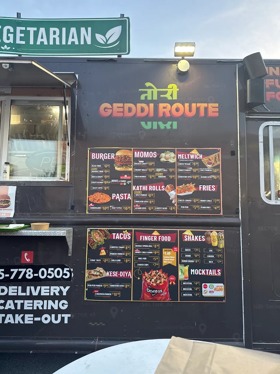 Menu, Geddi Route Food Truck (Etobicoke)