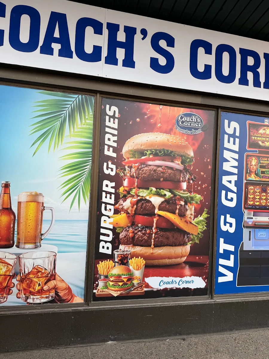 Menu, Coach’s Corner Sports Bar & Grill