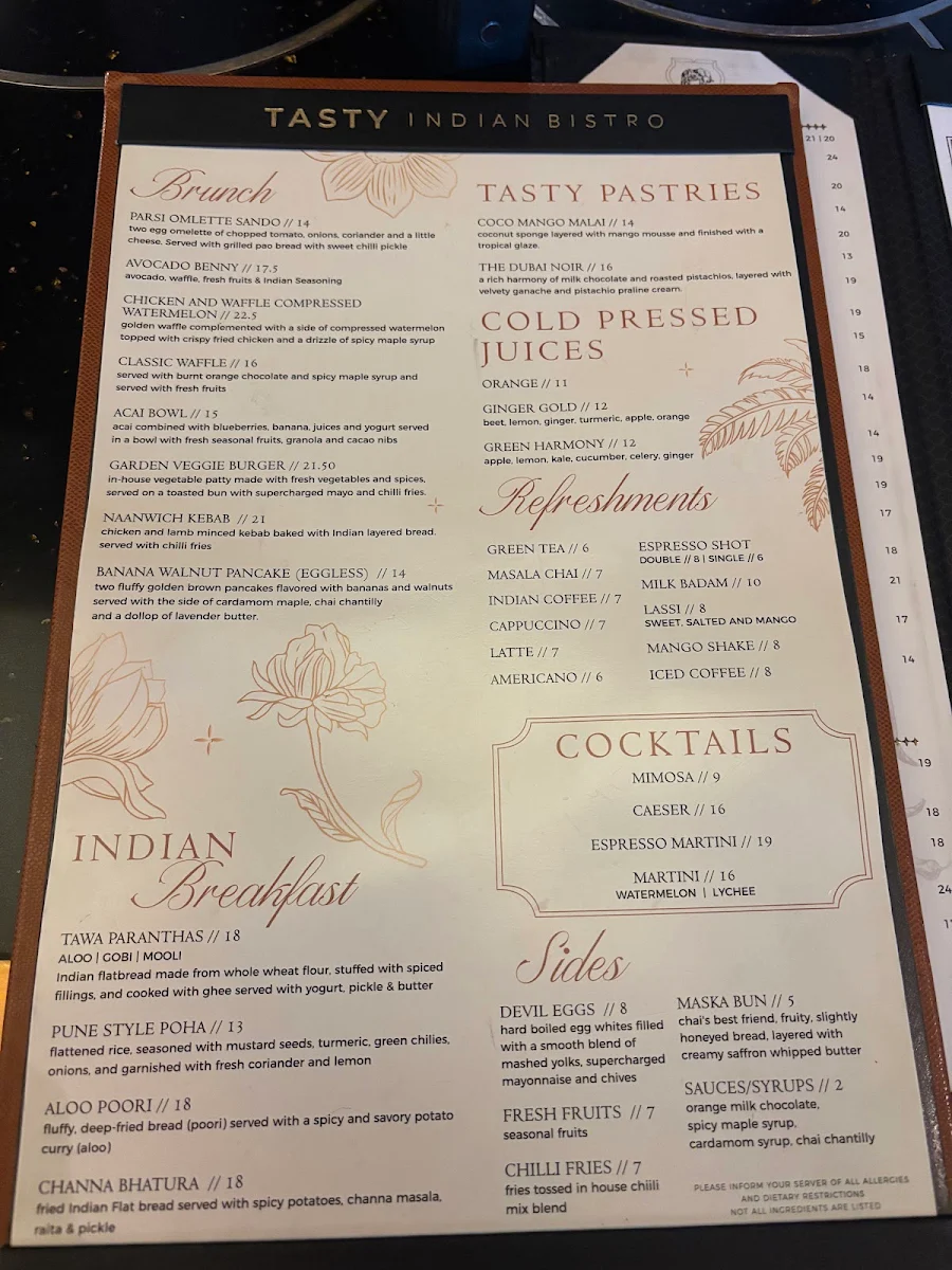Menu, Tasty Indian Bistro | Delta/Surrey