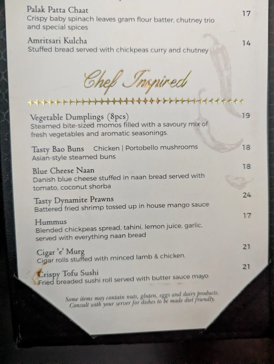 Menu, Tasty Indian Bistro | Delta/Surrey