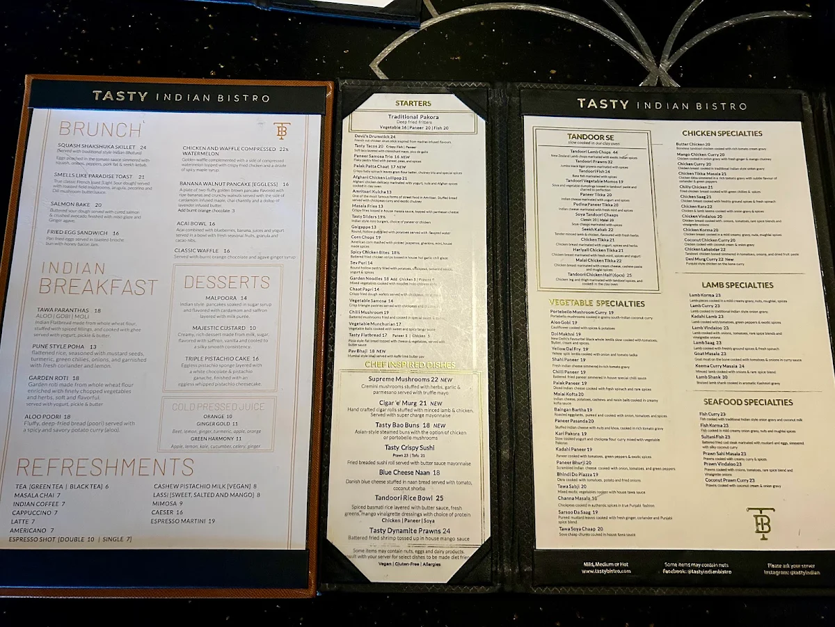 Menu, Tasty Indian Bistro | Delta/Surrey