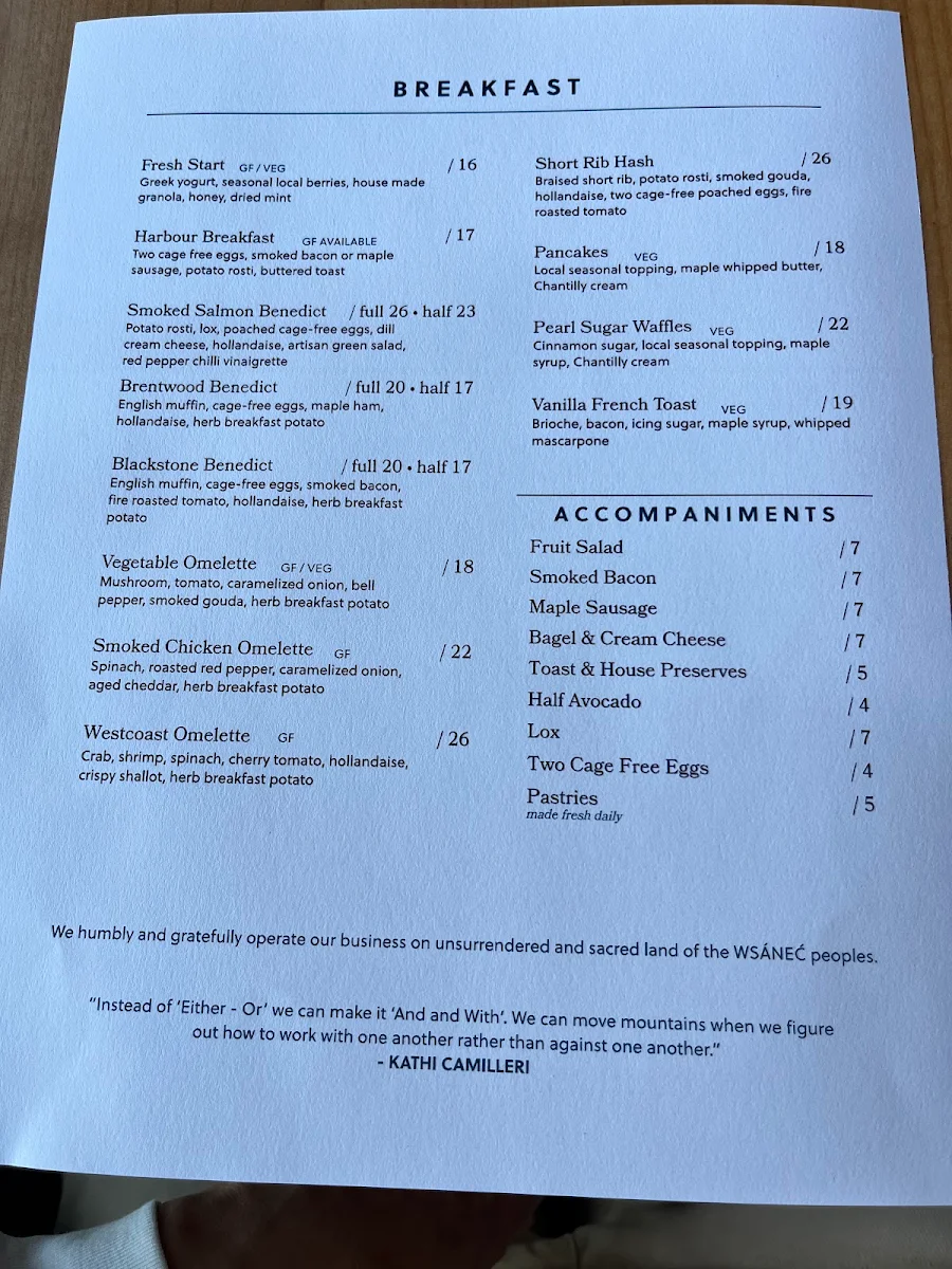 Menu, The Arbutus Room at Brentwood Bay Resort - Adults-Only (16+)