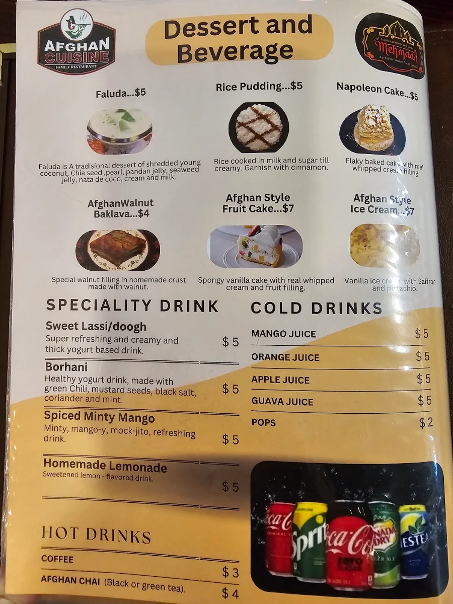Menu, Mehman Mezban