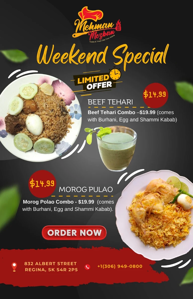 Menu, Mehman Mezban
