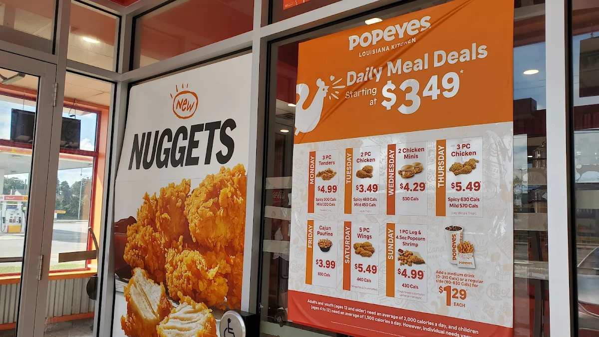 Menu, Popeyes Louisiana Kitchen