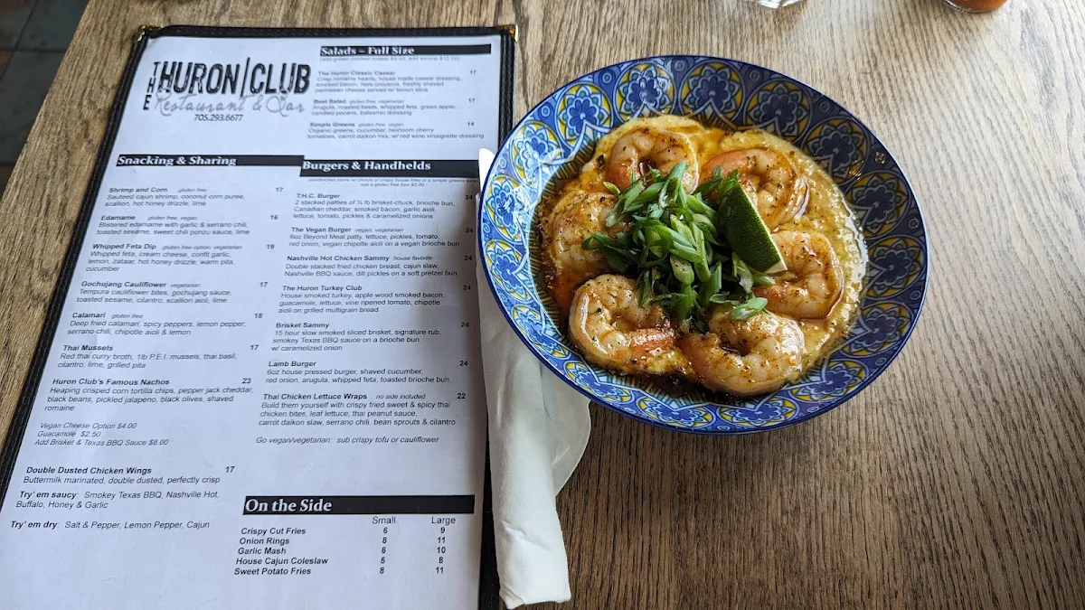 Menu, The Huron Club