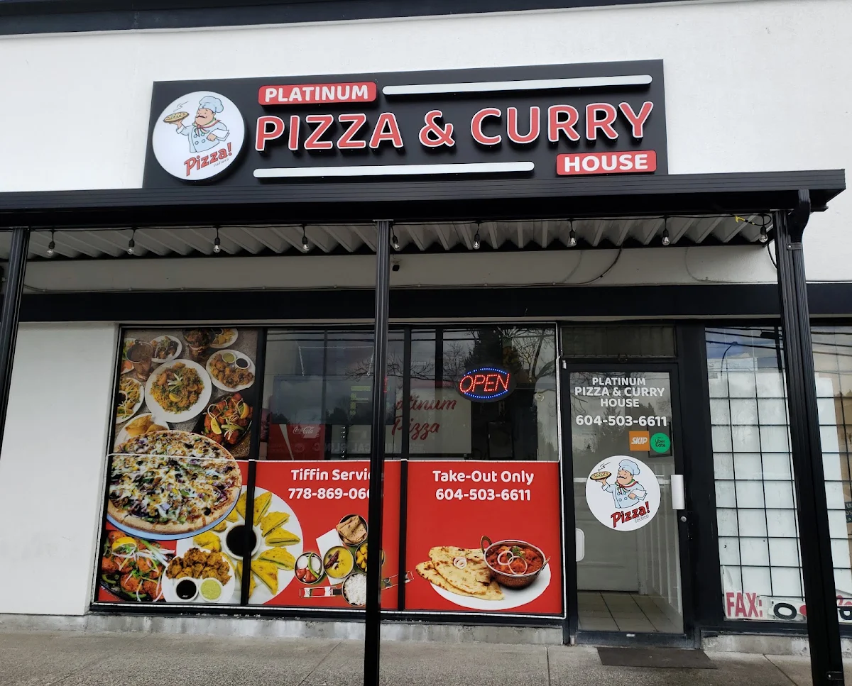 Menu, Platinum Pizza & Curry House