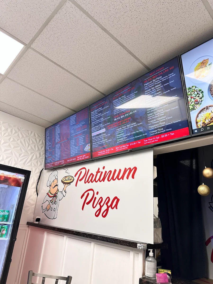 Menu, Platinum Pizza & Curry House
