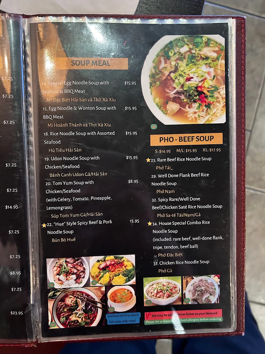 Menu, Little Saigon Vietnamese, Thai & Japanese Restaurant