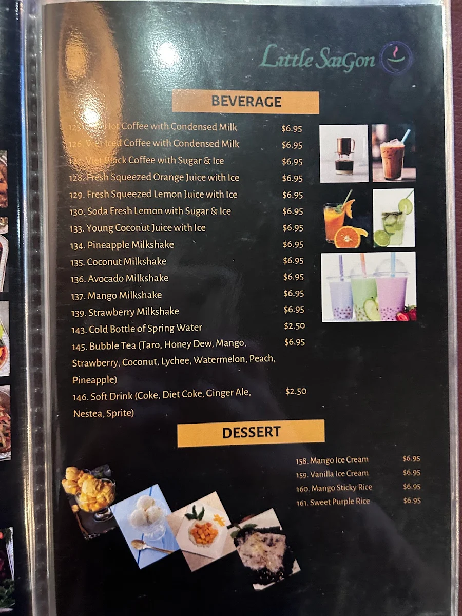 Menu, Little Saigon Vietnamese, Thai & Japanese Restaurant