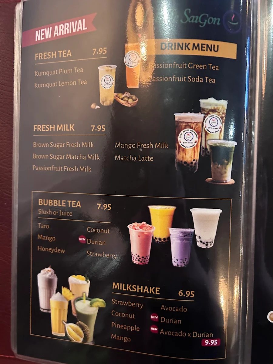 Menu, Little Saigon Vietnamese, Thai & Japanese Restaurant