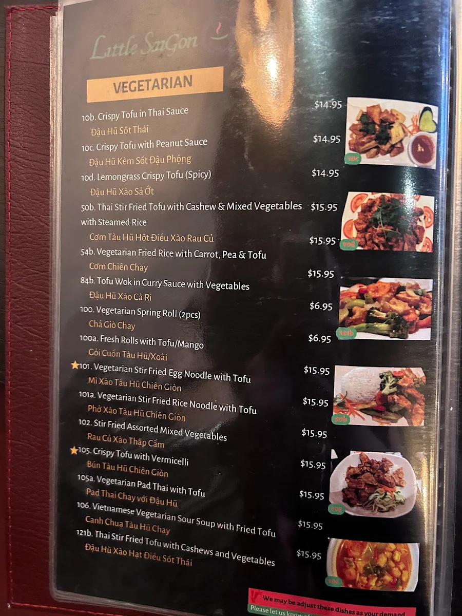 Menu, Little Saigon Vietnamese, Thai & Japanese Restaurant