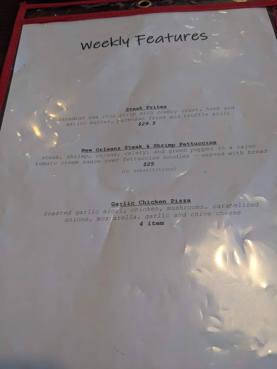 Menu, Louie's Pizza & Pasta