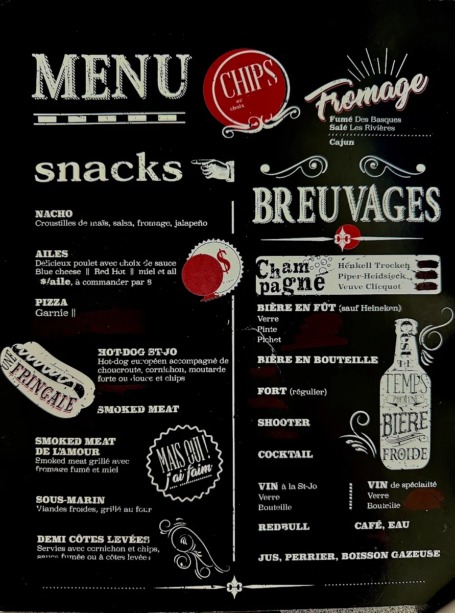 Menu, Bar St -Josef