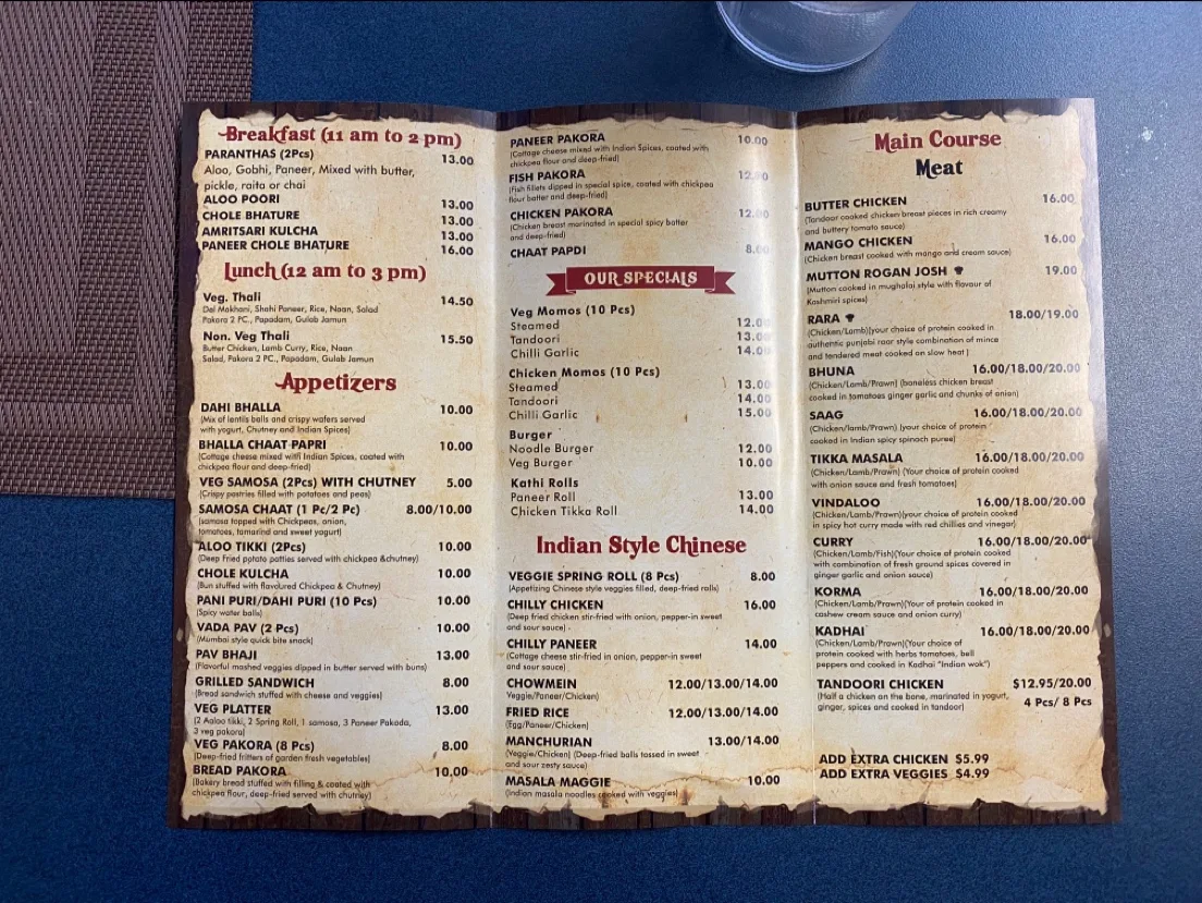Menu, Shambhu's Spice House Cuisine of India | Indian Restaurant in Kelowna