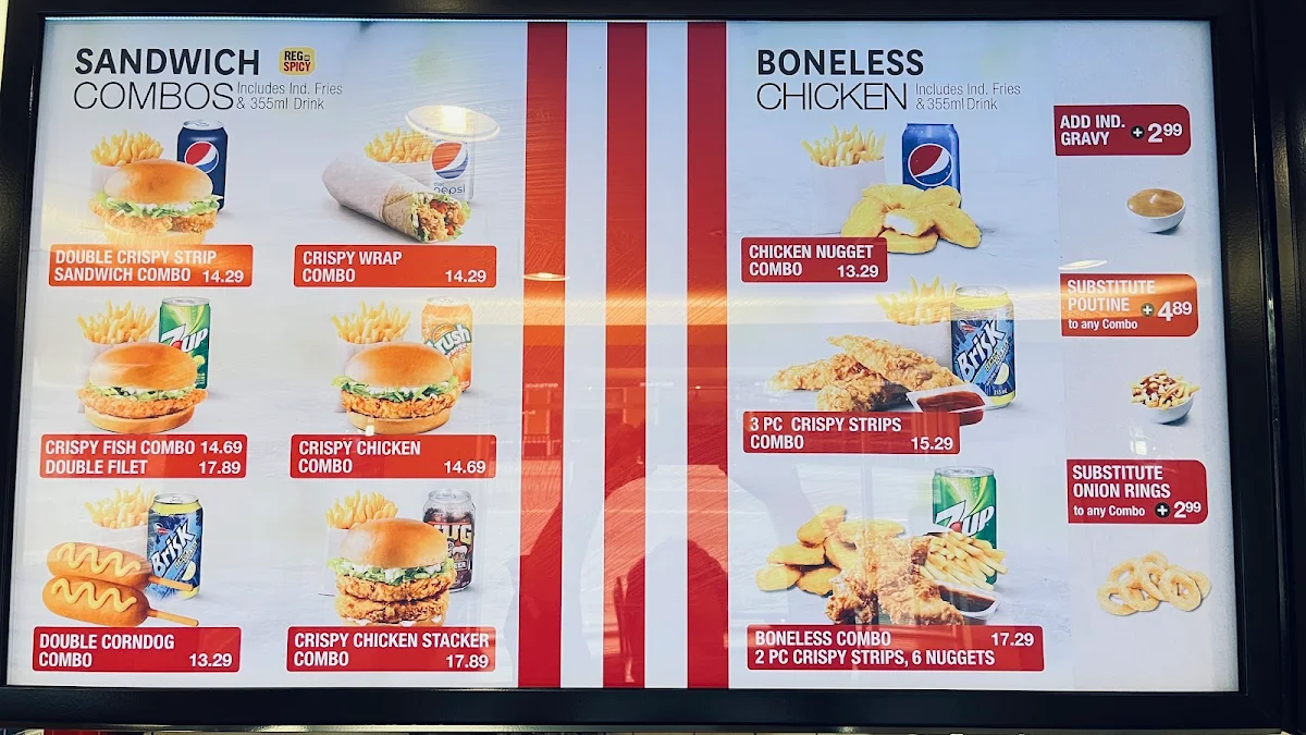 Menu, Chickn'Wich Sandwiches and More