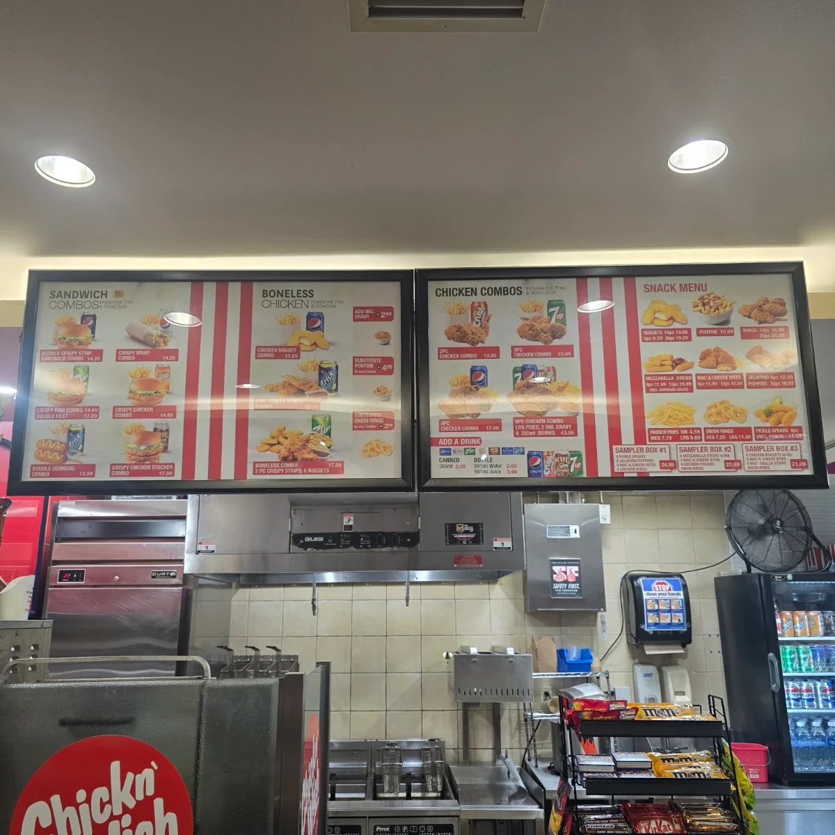 Menu, Chickn'Wich Sandwiches and More