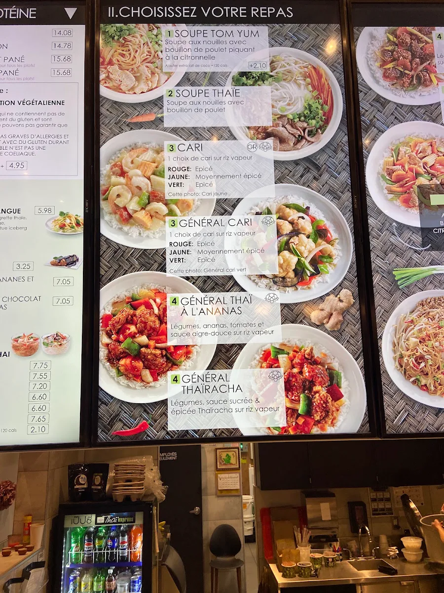 Menu, Thai Express