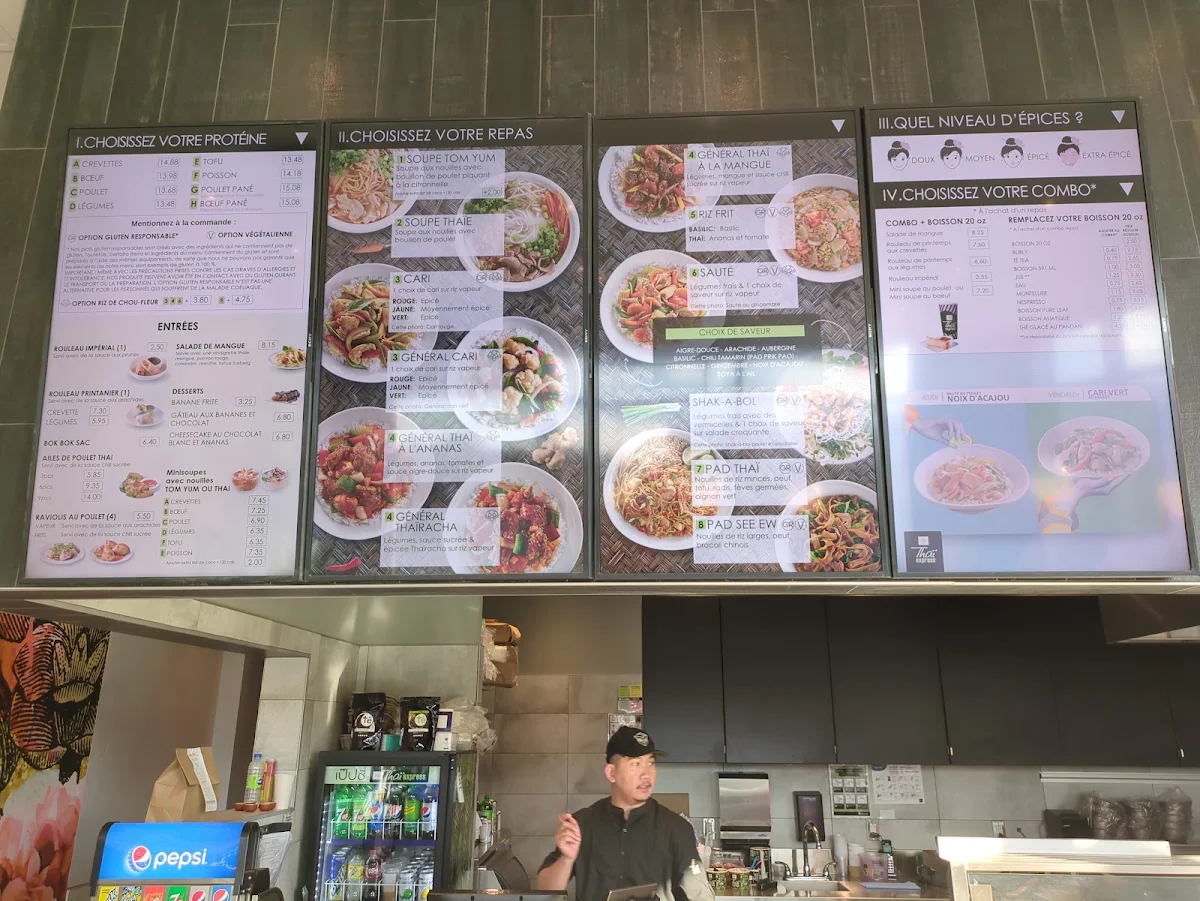 Menu, Thai Express