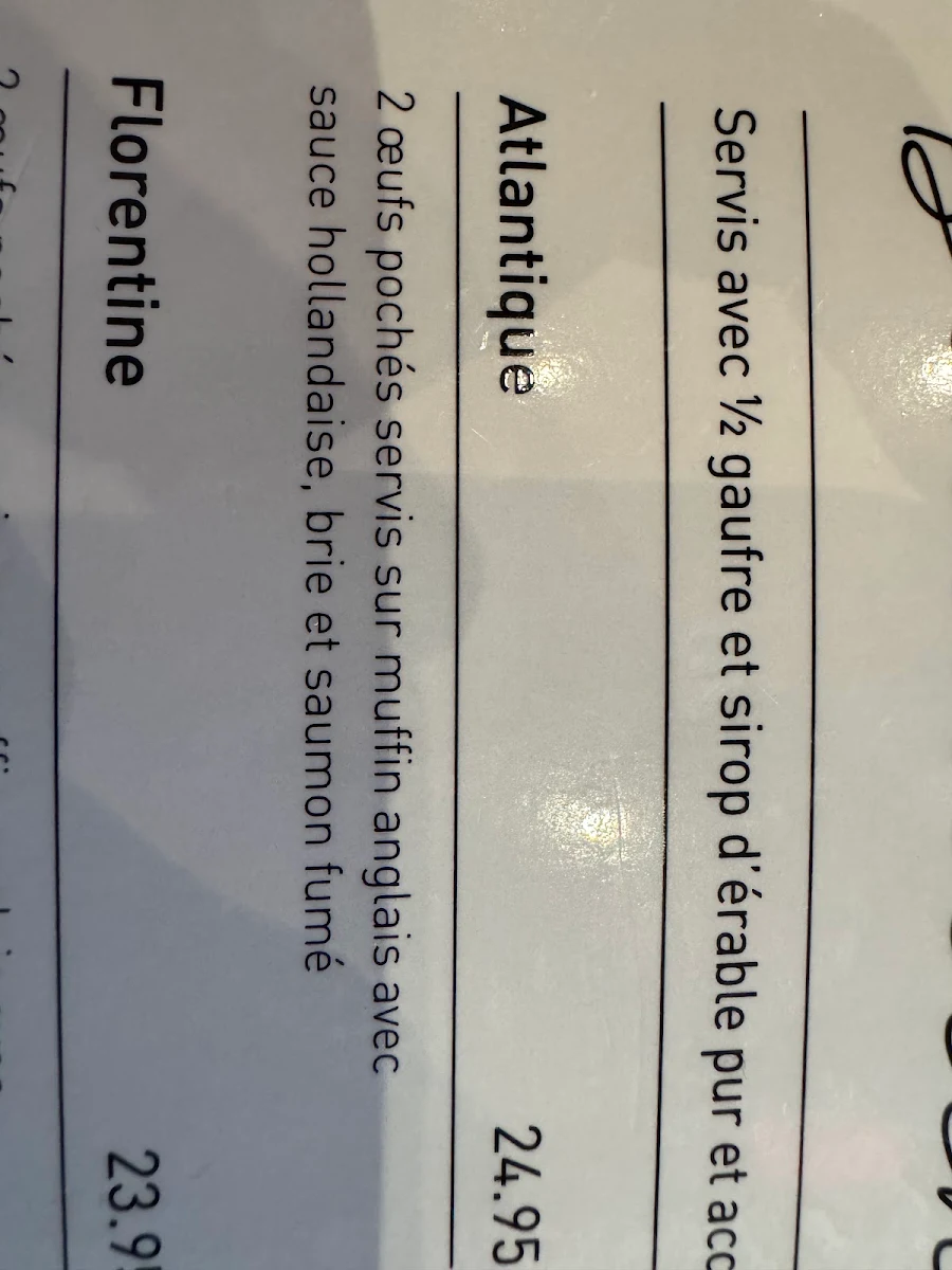 Menu, Caffuccino