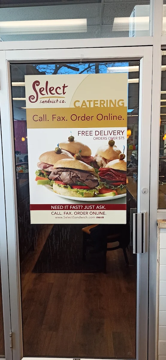 Menu, Select Sandwich Corporate Catering