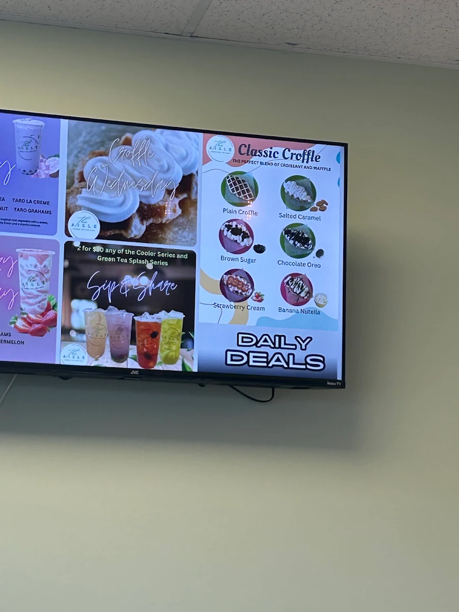Menu, The Aisle (Bubble Tea & Cafe)