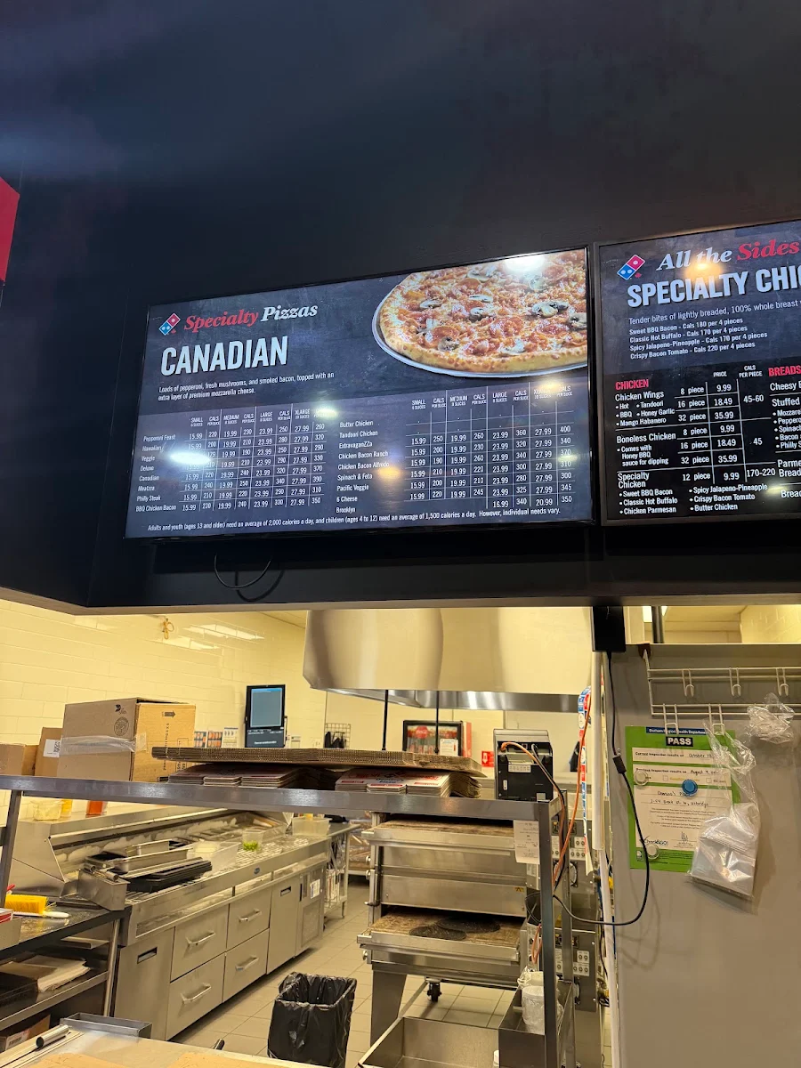 Menu, Domino's Pizza