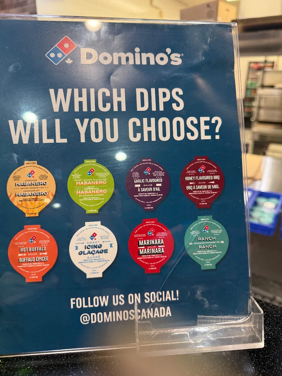 Menu, Domino's Pizza