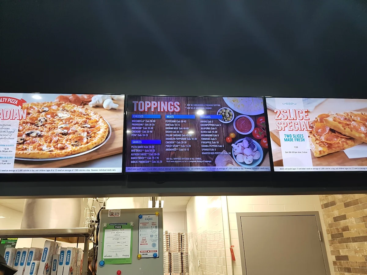 Menu, Domino's Pizza