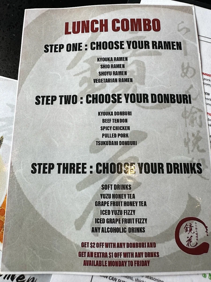 Menu, Kyouka Ramen
