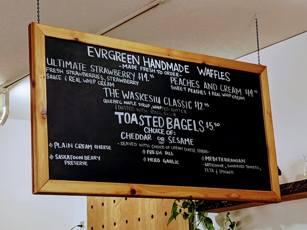 Menu, Evrgreen Cafe & Wine Bar