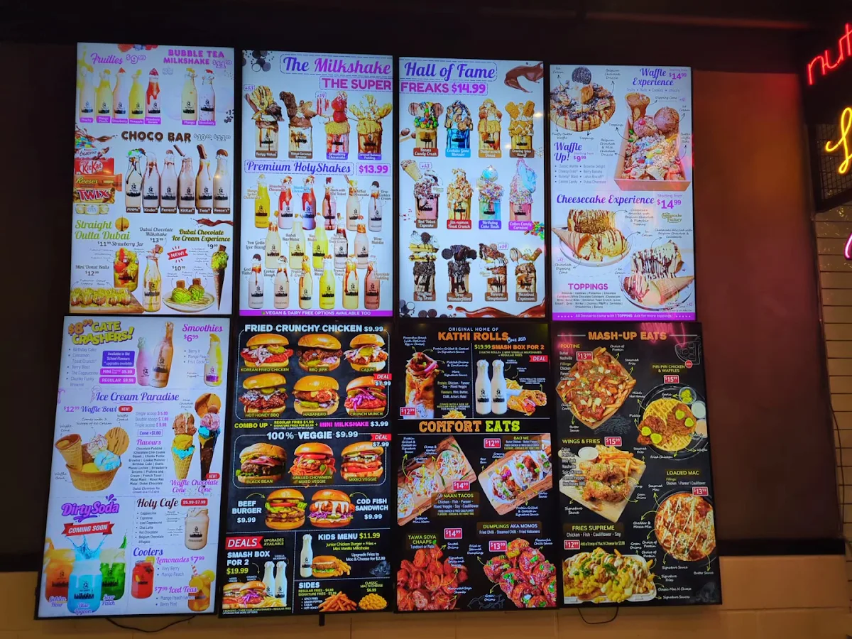 Menu, Holy Shakes Desserts, Cafe & Mash-Up Eatery Barrie