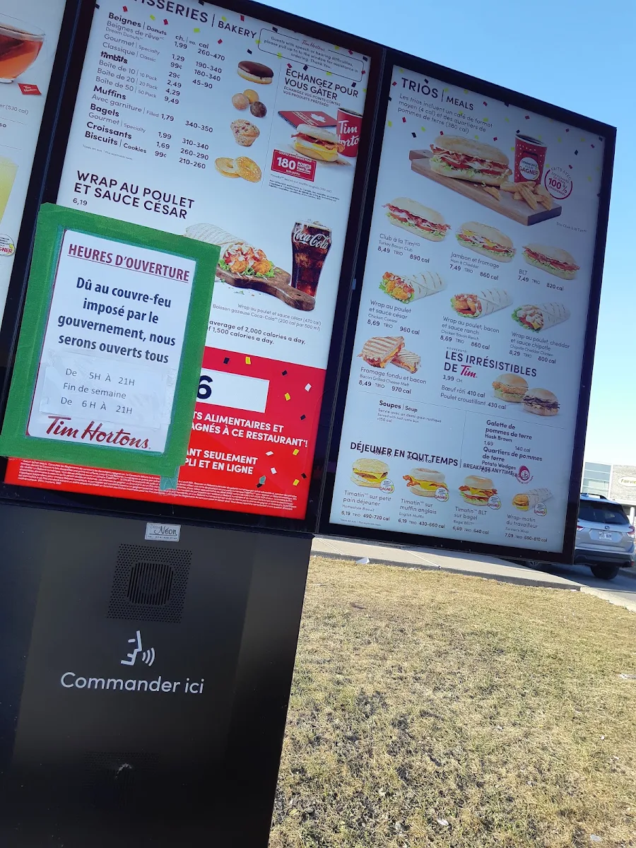 Menu, Tim Hortons