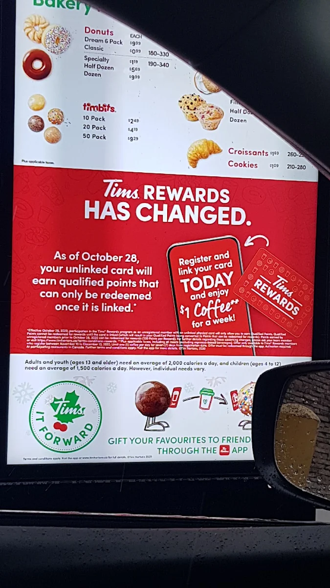 Menu, Tim Hortons