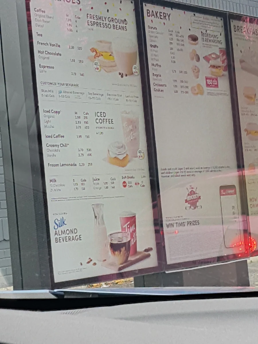 Menu, Tim Hortons