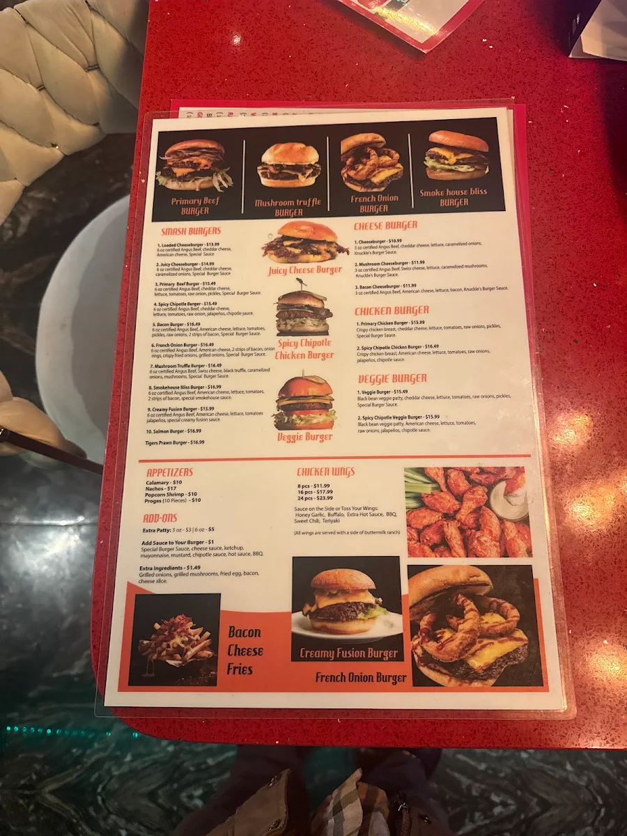 Menu, Crystal Sports Bar & Grill