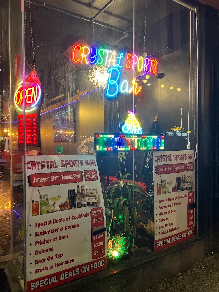Menu, Crystal Sports Bar & Grill