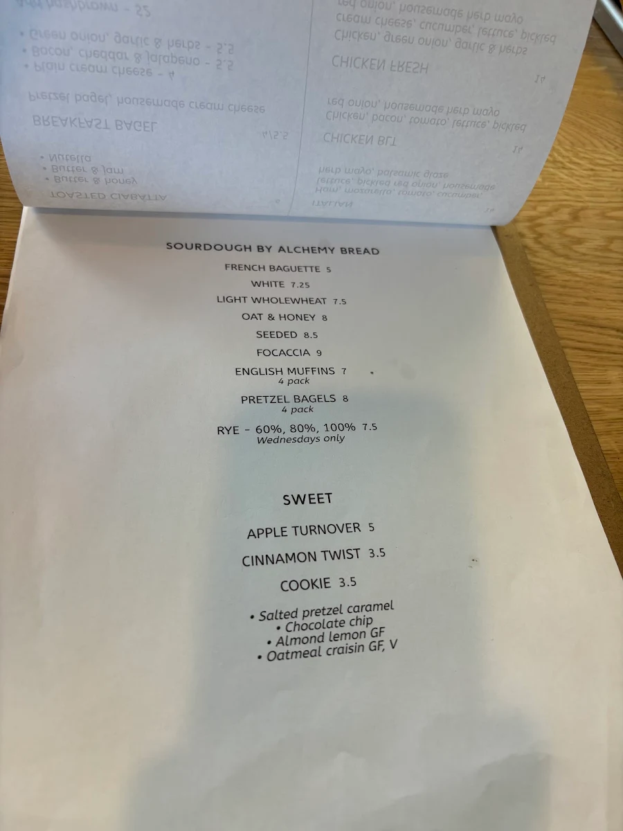 Menu, Polene Bakery & Bistro
