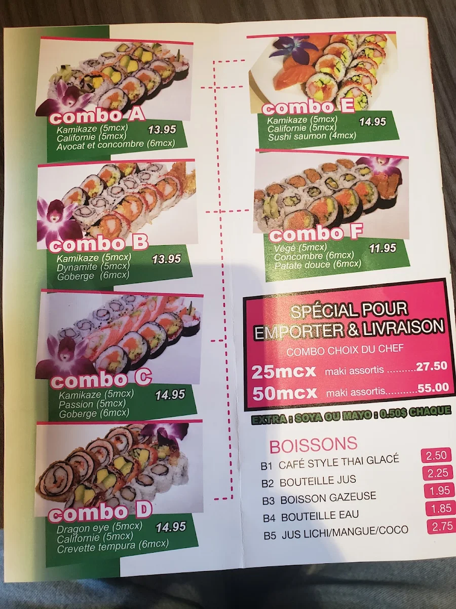 Menu, ThaiNsushi (Livraison Disponible)