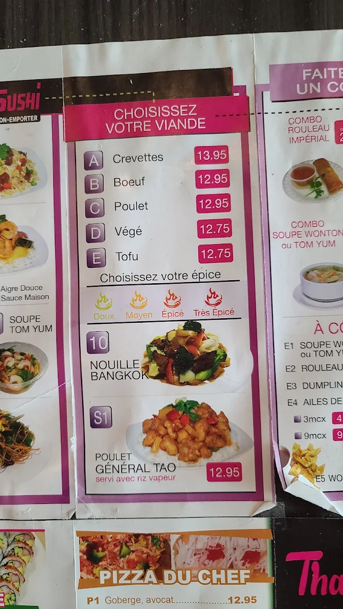 Menu, ThaiNsushi (Livraison Disponible)