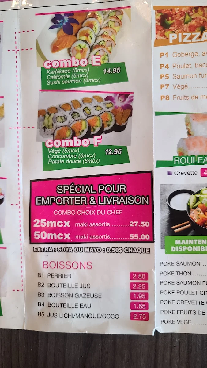 Menu, ThaiNsushi (Livraison Disponible)